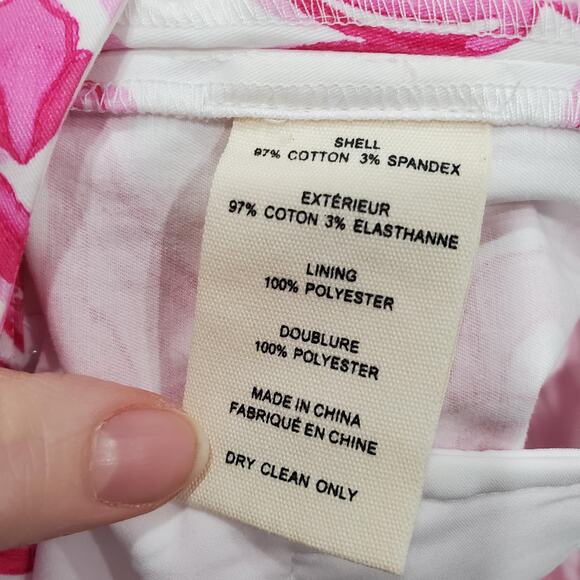 L'Agence Pants Womens 8 Pink White Baroque Print Cropped Trouser Dressy - Picture 4 of 9